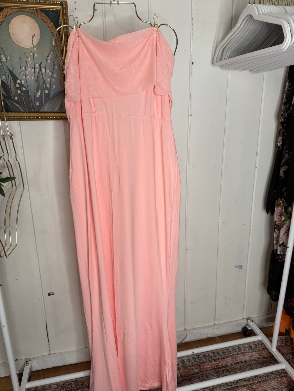 Strapless Pink Maxi Dress